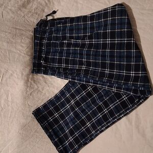Eddie Bauer Men's Medium Navy Blue Plaid Sleep Lounge Pants